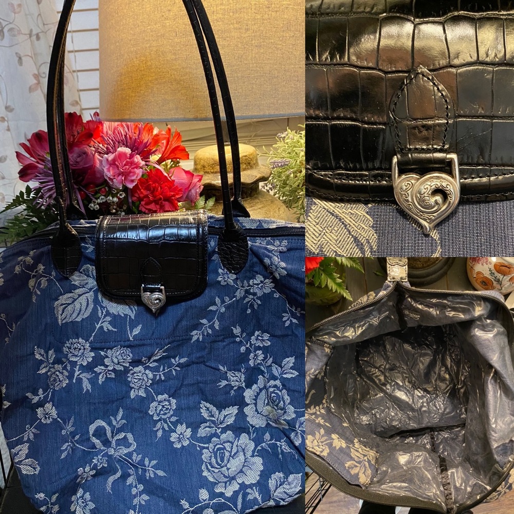 Brighton Handbag w/ blue and cream floral